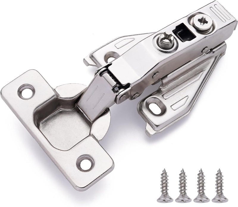 DecoBasics (2 PCS) Full Overlay Soft Close Cabinet Hinges for Kitchen Cabinets - 105Â° Face Frame Concealed Cabinet Door Hinge -3 Way Adjustability -Clip on Plate & Matching Screw 4 Easy Installation - Image 1